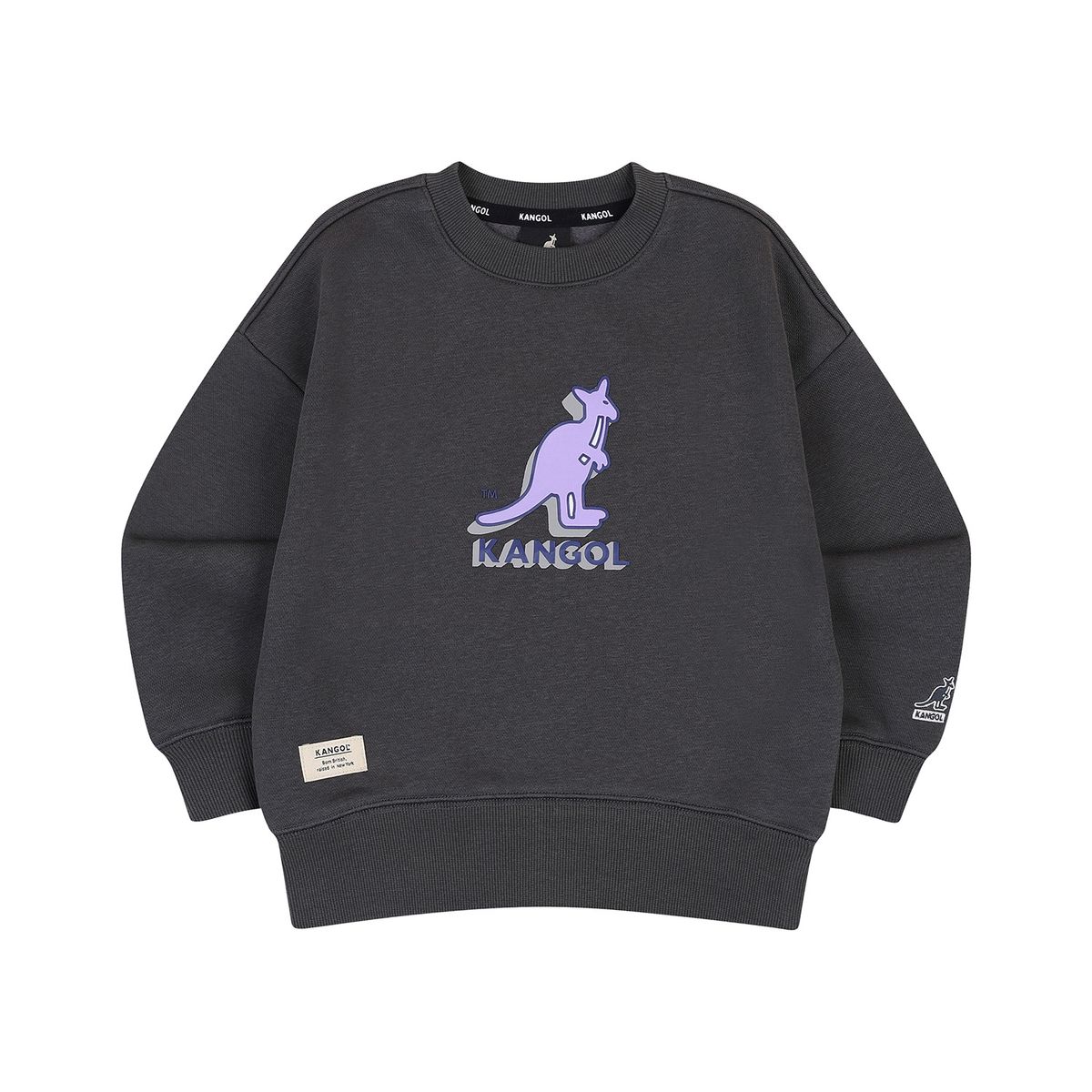 캉골키즈(KANGOL KIDS) 빅 심볼 브러시드 스웻셔츠 QD 0011 차콜