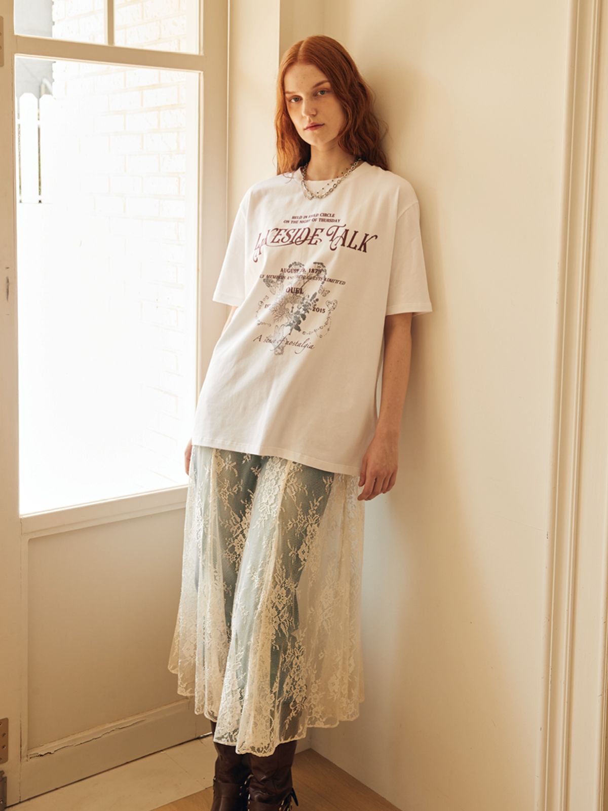 오앨(OUEL) LAKESIDE T-SHIRT_IVORY