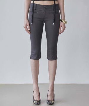 90s Cotton Capri Pants Charcoal