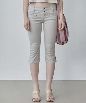 90s Cotton Capri Pants Gray