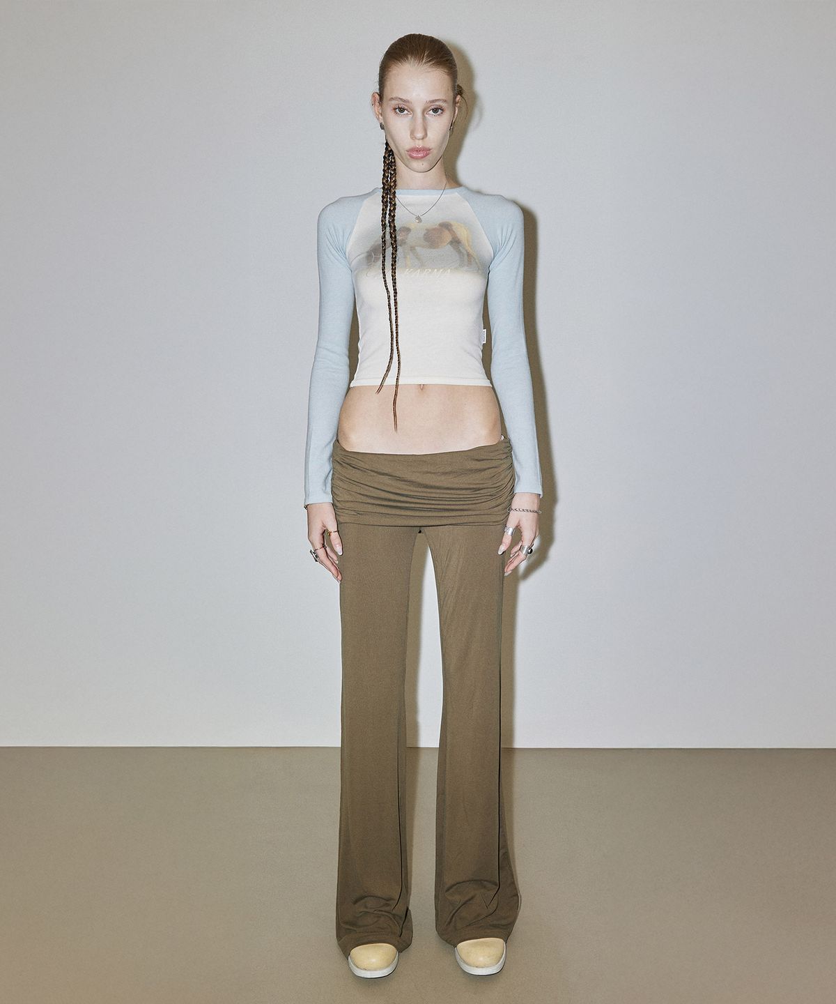 스컬프터(SCULPTOR) Jersey Lowrise Track Pants Khaki