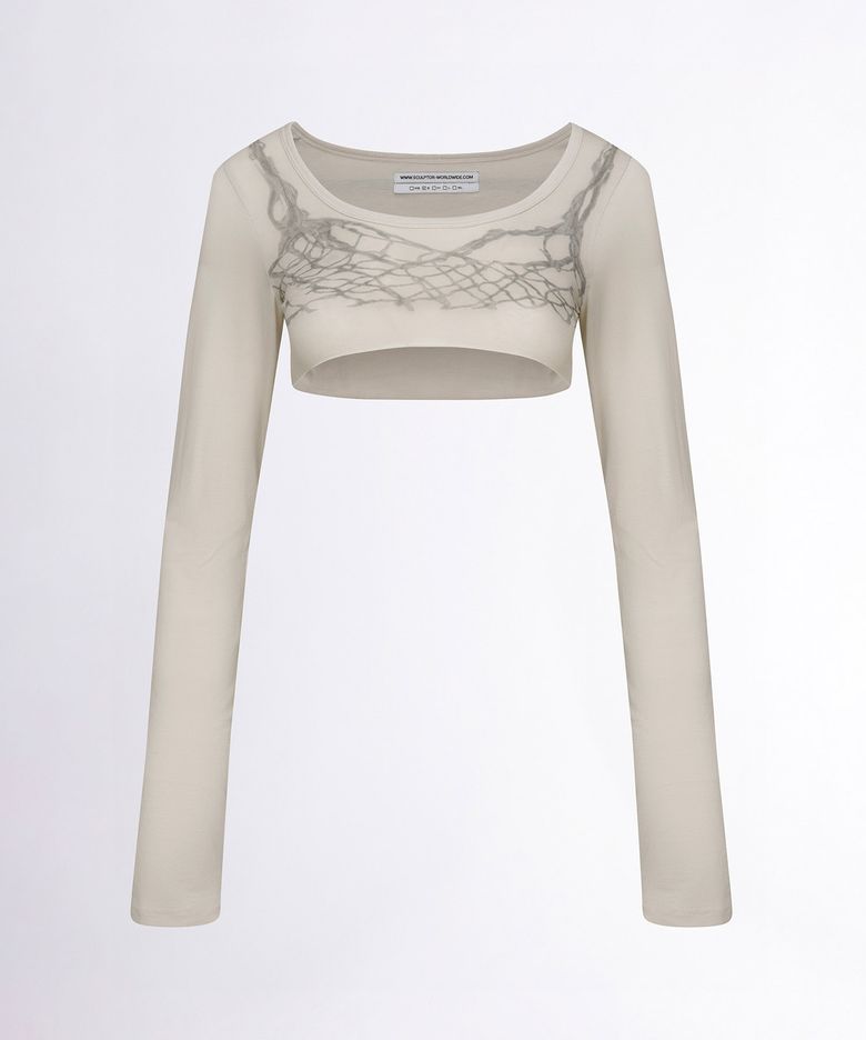 Micro Underboob Tee Beige