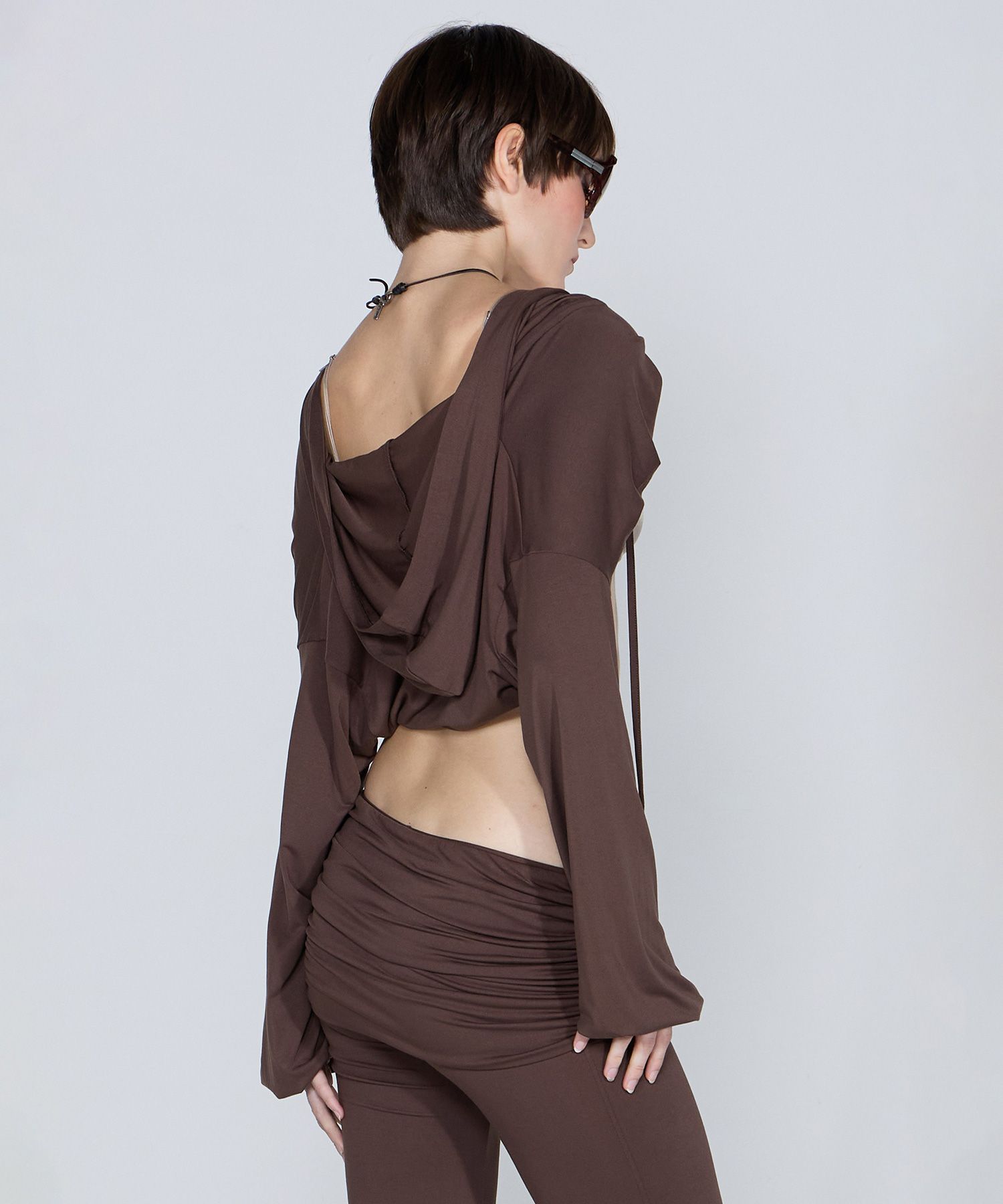 MUSINSA | SCULPTOR Jersey Priest Hoodie Bolero Black