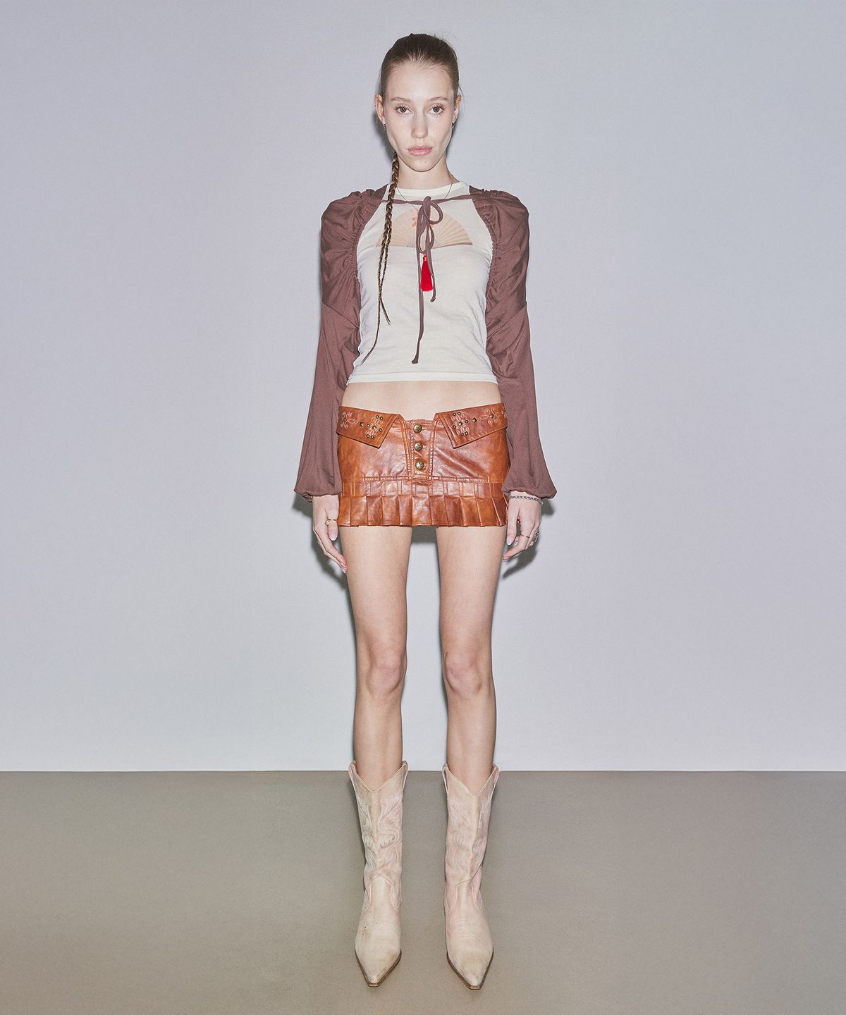 스컬프터(SCULPTOR) Jersey Priest Hoodie Bolero Brown