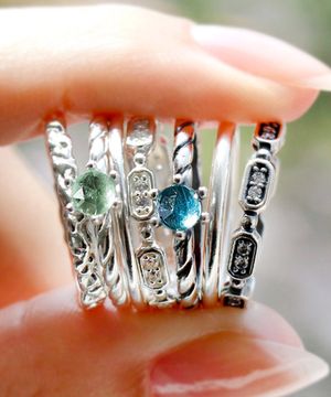 925실버 레이어드 은반지 천연 원석 순은반지