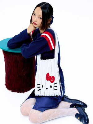 Lucky Pleats Knit M Hello Kitty Cream White