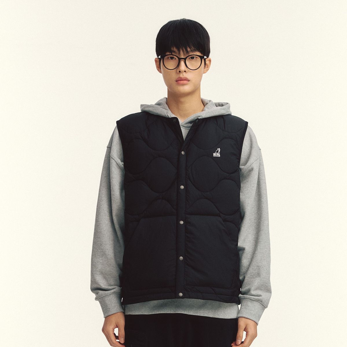 캉골(KANGOL) 다운 질레 6136 블랙