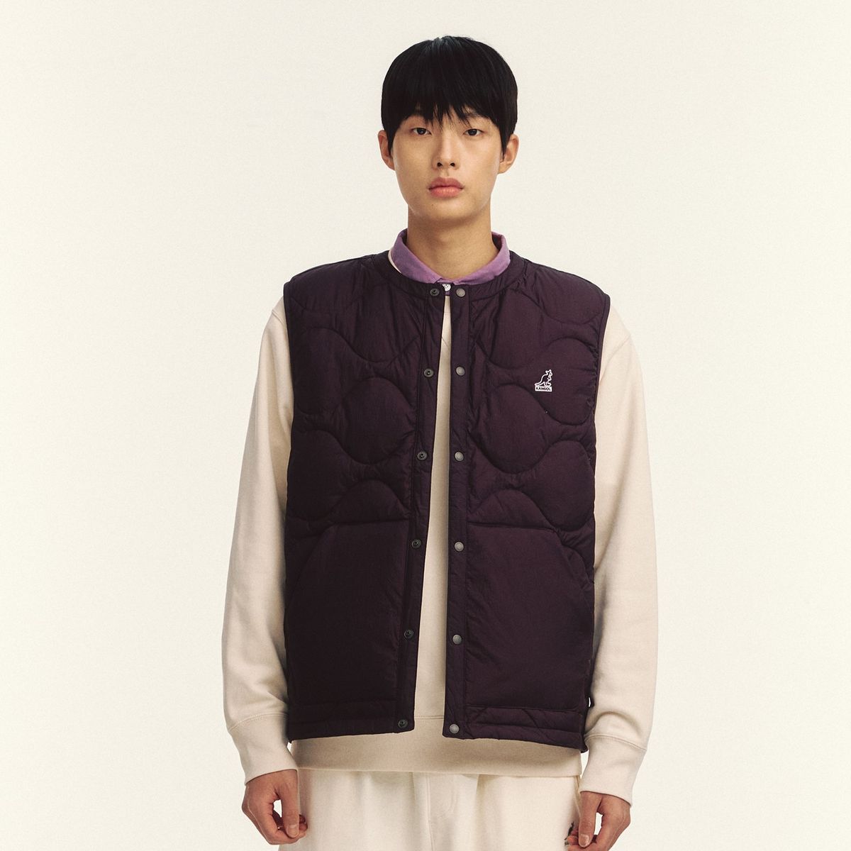 캉골(KANGOL) 다운 질레 6136 퍼플