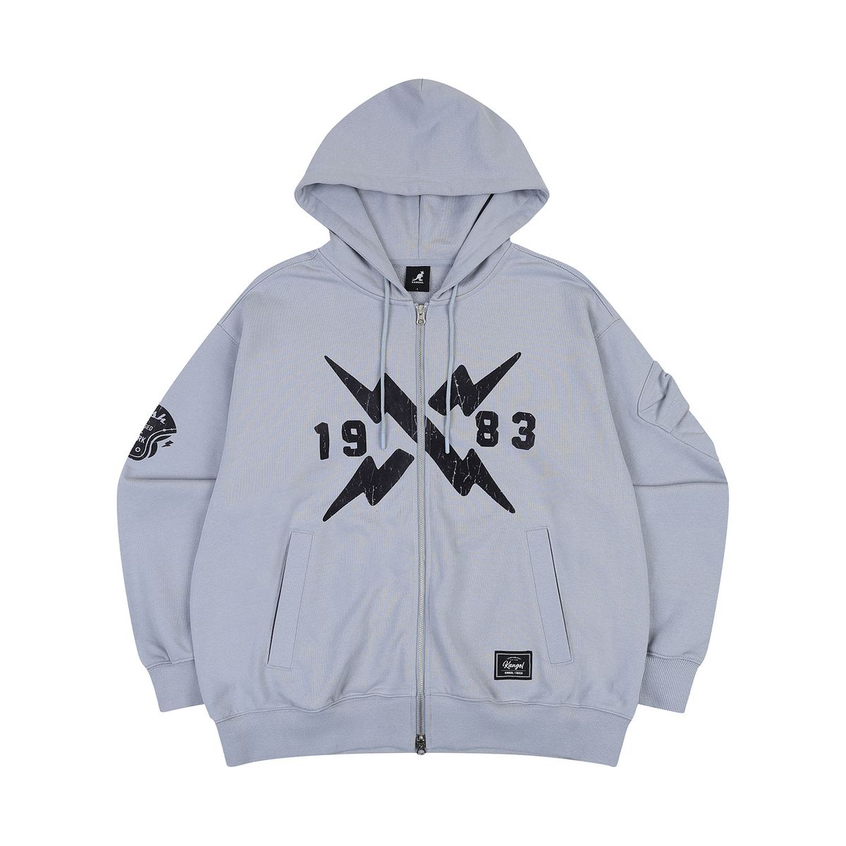 캉골(KANGOL) CRS 바이커 후디드 집업 5134 그레이