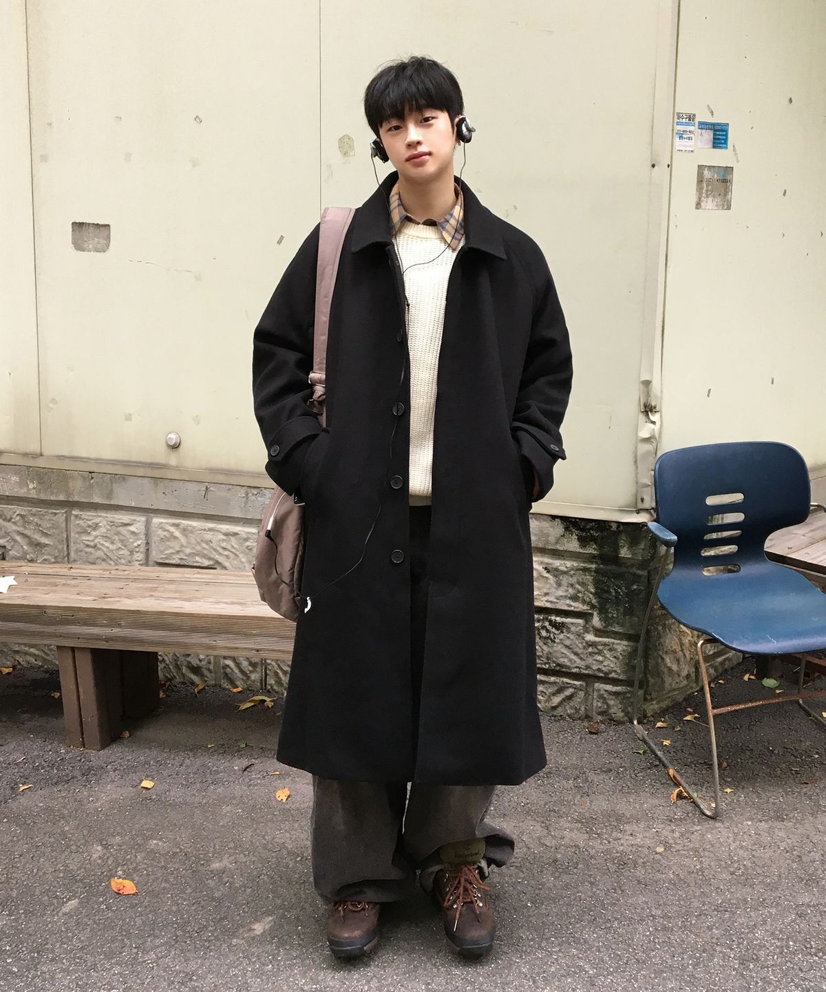 리메인세컨드(LEMAIN SECOND) 울 블렌드 오버핏 발마칸 코트 [블랙]