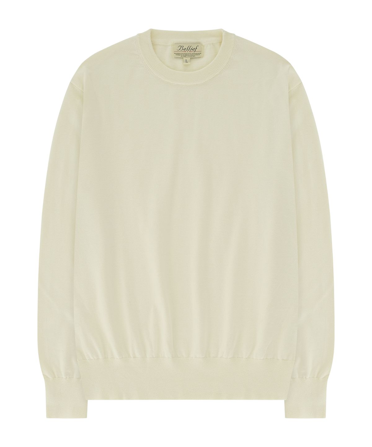 벨리프(BELLIEF) Essential Crew Neck Knit (Ecru)