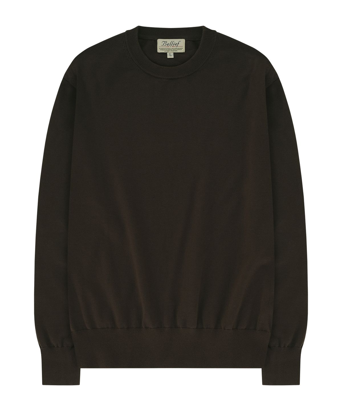 벨리프(BELLIEF) Essential Crew Neck Knit (Brown)