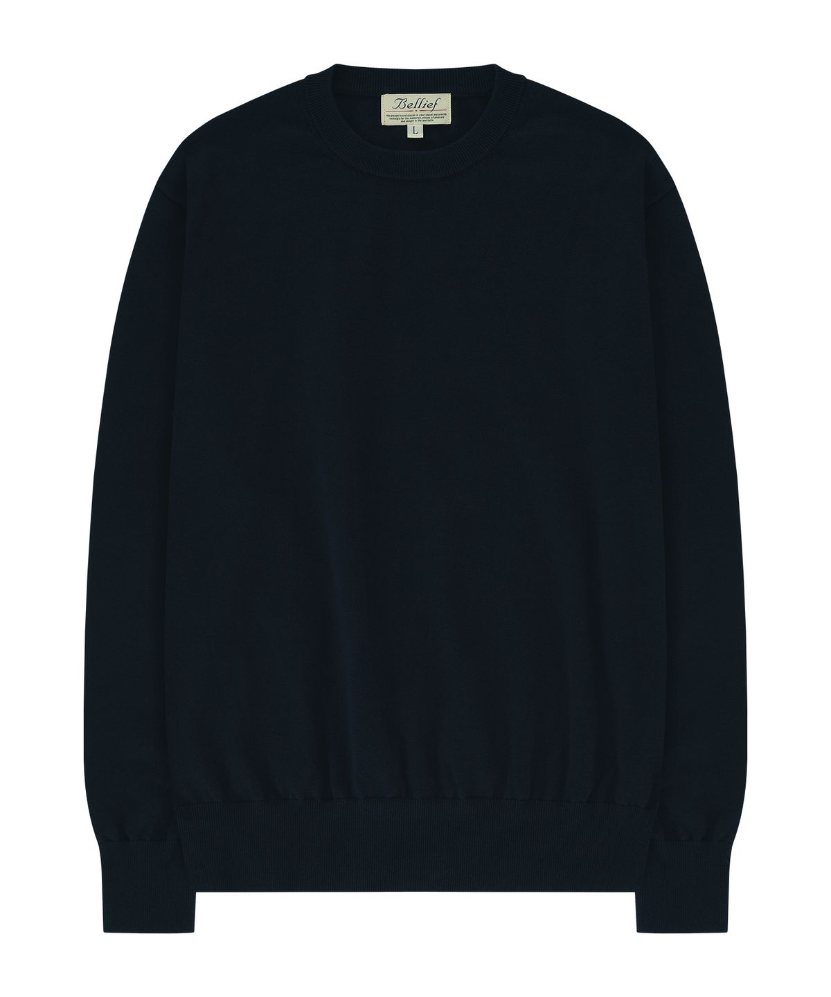 벨리프(BELLIEF) Essential Crew Neck Knit (Dark Navy)