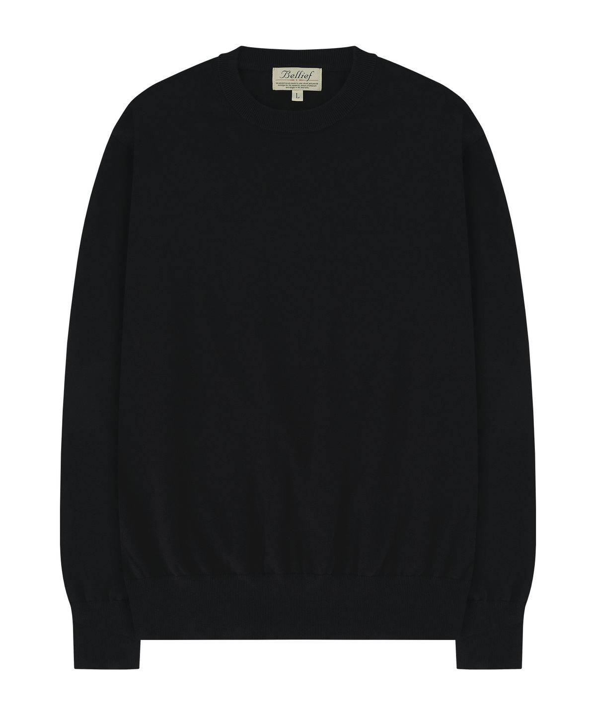 벨리프(BELLIEF) Essential Crew Neck Knit (Black)