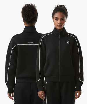 여성 파이핑 디테일 집업 탑 SPGFCNFT351WBLK