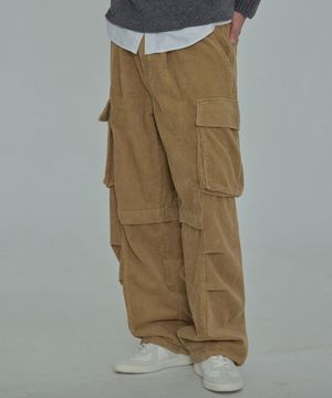 코듀로이 카고 밴딩 팬츠 베이지