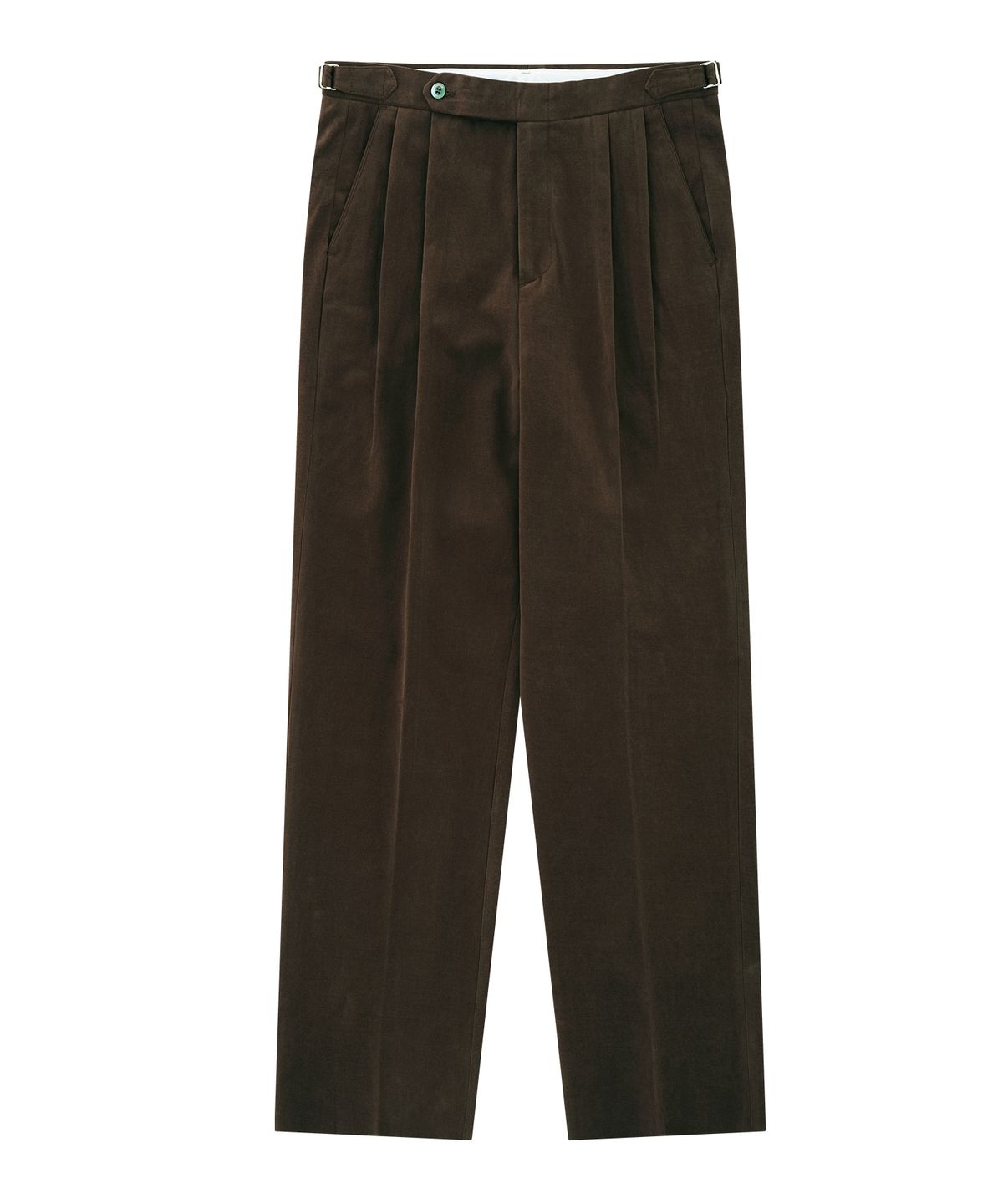 벨리프(BELLIEF) Cotton peach finish 2Pleats relaxed Chino (Brown)