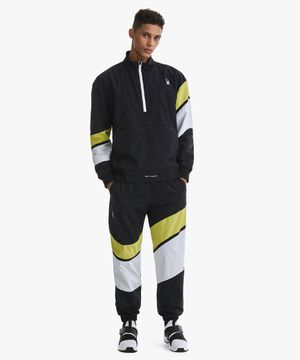 남성 라이프스타일 컬러 블록 우븐 셋업 하의 SPGFCNPT334MBLK