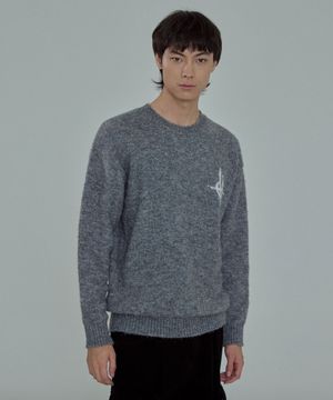 울블렌드 인타르시아 심볼 니트 4 COLOR