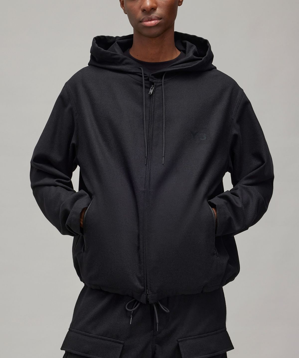 와이쓰리(Y-3) (U) 플라넬 후드 탑 블랙 FLANNEL HD TOP BLACK