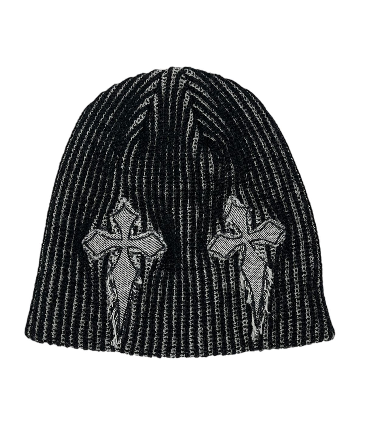 스케이터락(SK8ER ROCK) Cross Two-Tone Beanie ((Black))