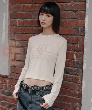 엔젤 그래픽 롱 슬리브_크림