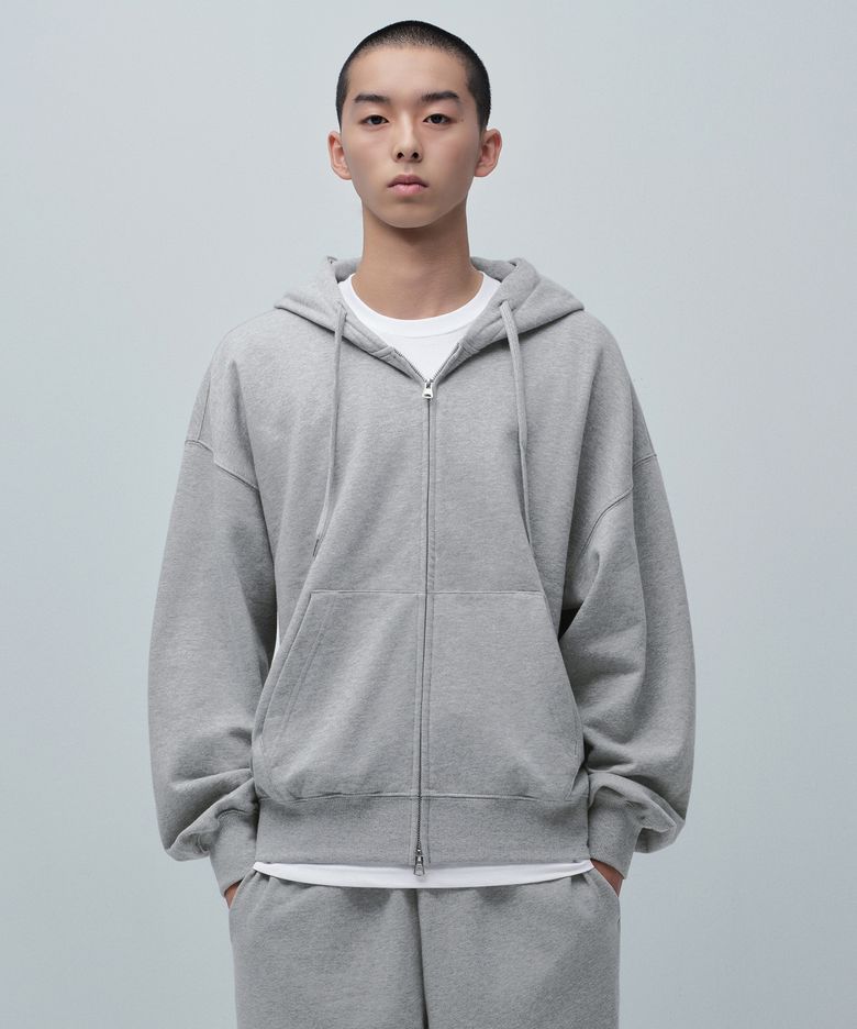 루즈 벌룬 후디드 스웨트 집업 [미디엄 그레이]