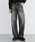 EXTRA WIDE DENIM PANTS [SAND BLACK]