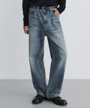 EXTRA WIDE DENIM PANTS [SAND BLUE]