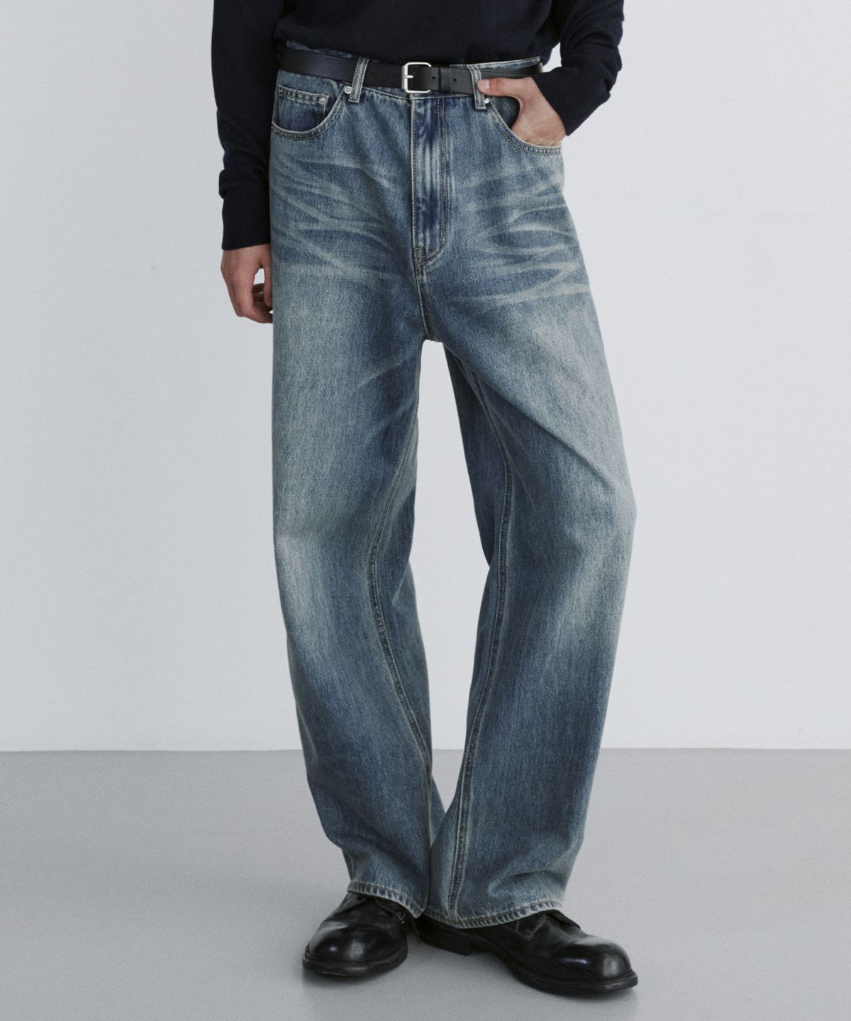 브랜디드(BRANDED) EXTRA WIDE DENIM PANTS [SAND BLUE]