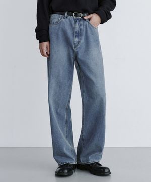 EXTRA WIDE DENIM PANTS [MEDIUM BLUE]