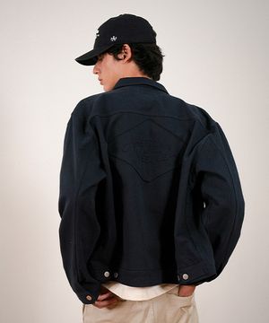 TRUCKER PATCH JACKET - NAVY