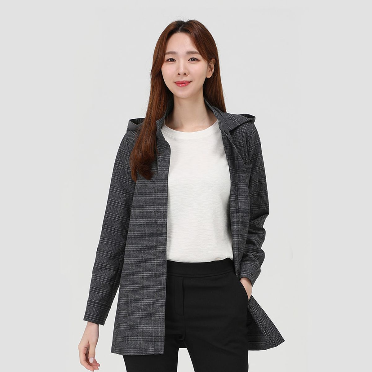 피에이티(PAT) 체크패턴 후드 코트_1H61105
