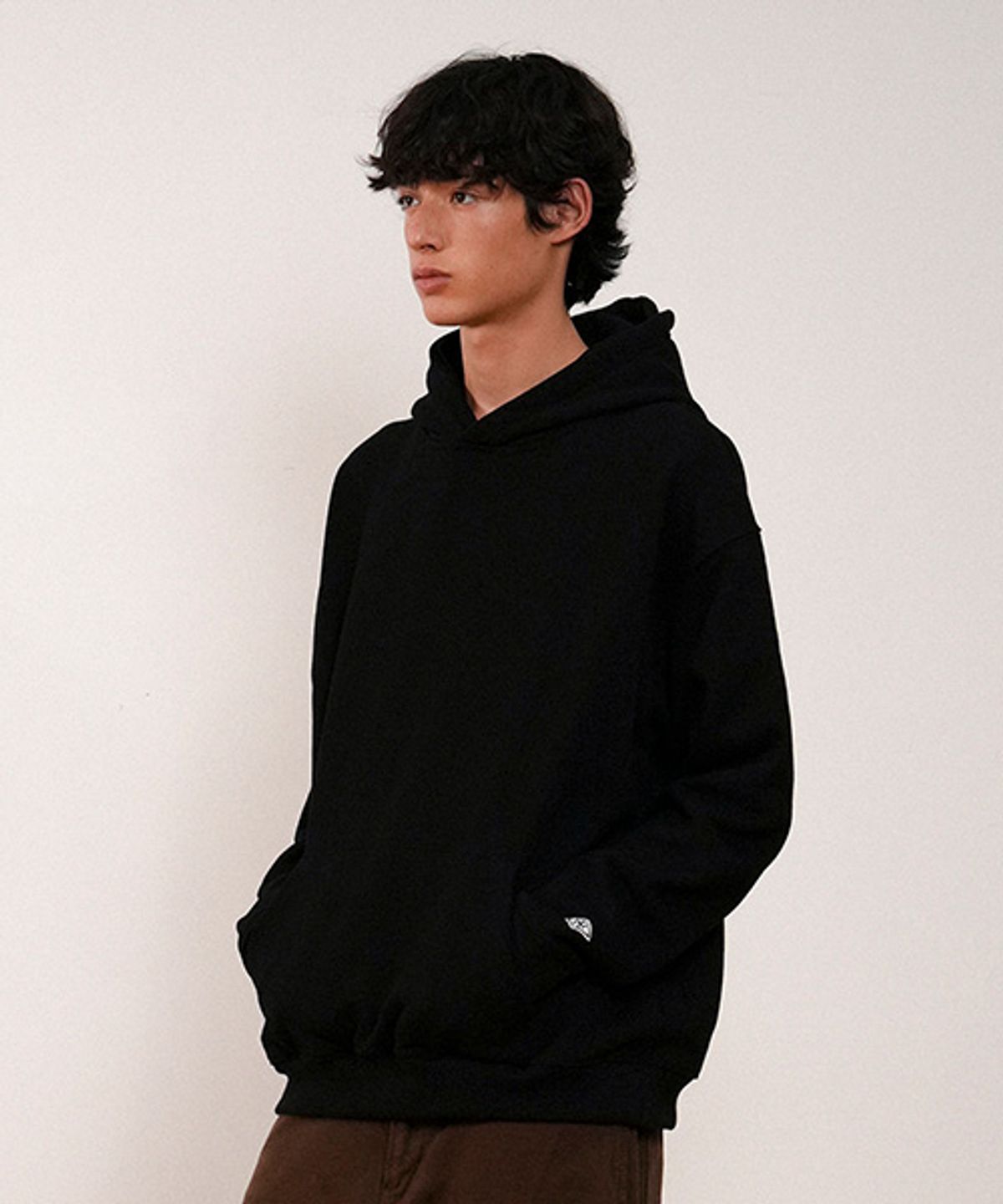 아메리칸니들(AMERICAN NEEDLE) AN BASIC PATCH HOODIE - BLACK