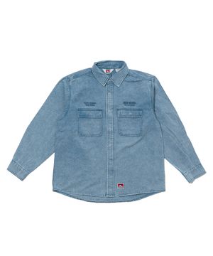 화이트라벨 블리치 트윌 셔츠 삭스블루