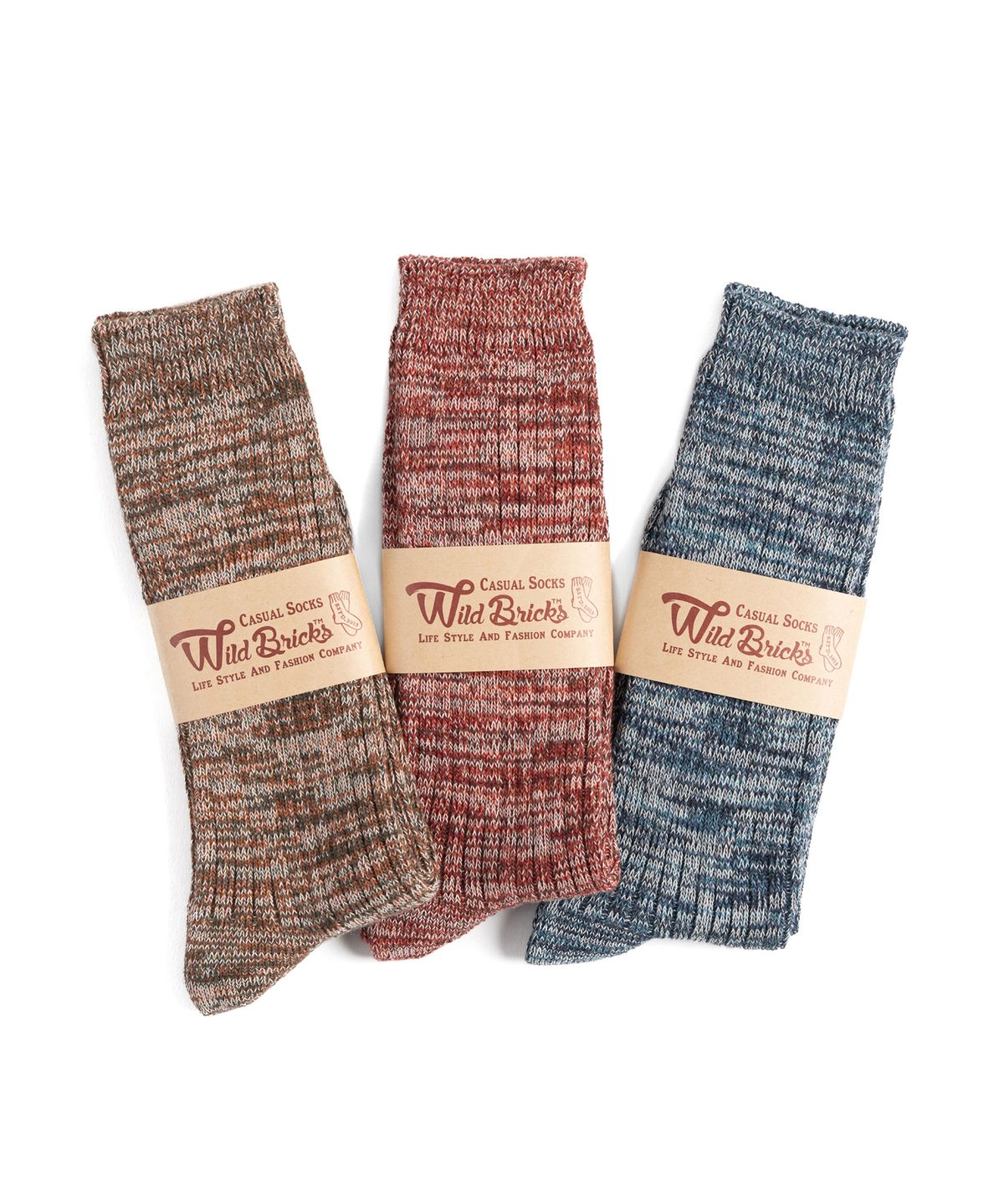 와일드 브릭스(WILD BRICKS) FCM COTTON MELANGE SOCKS SET (3 color)