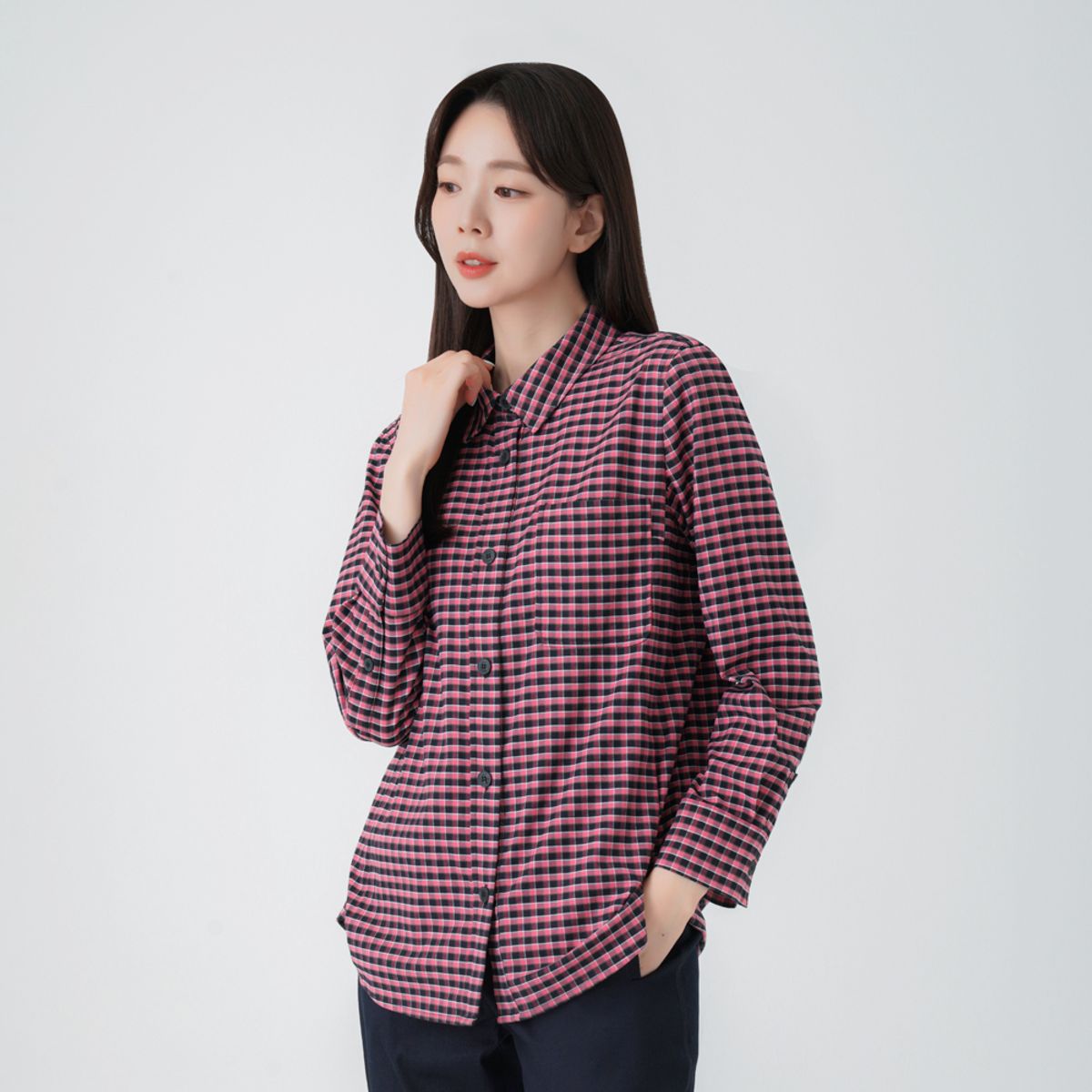 피에이티(PAT) 베이직 잔체크 아우터형 셔츠_1I61508