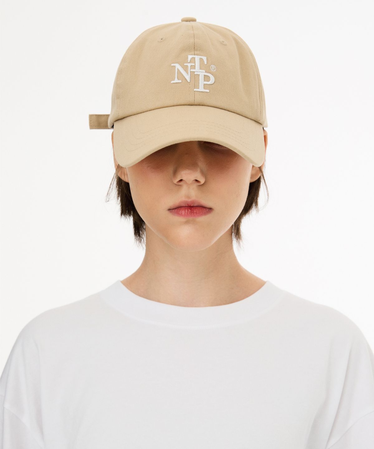 티엔피(TNP) T242AACUZZT51_SIGNATURE LOGO BALL CAP - BEIGE