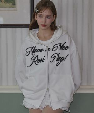 Spread Hood Zip-up [White]