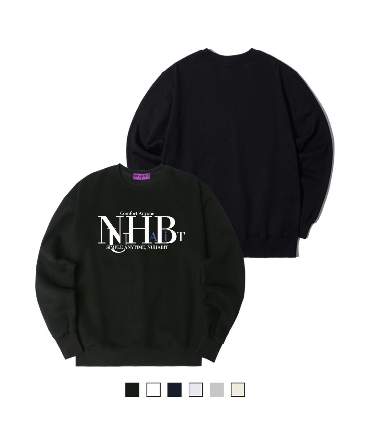 뉴해빗(NUHABIT) N/H IDENTITY LOGO 오버핏 기모 맨투맨 (GOM4-4NH1223)