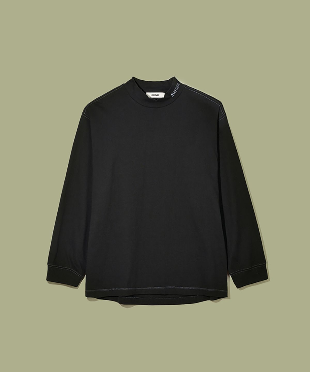 논타입(NONTYPE) NECK LOGO L/S T-SHIRTS (BLACK)