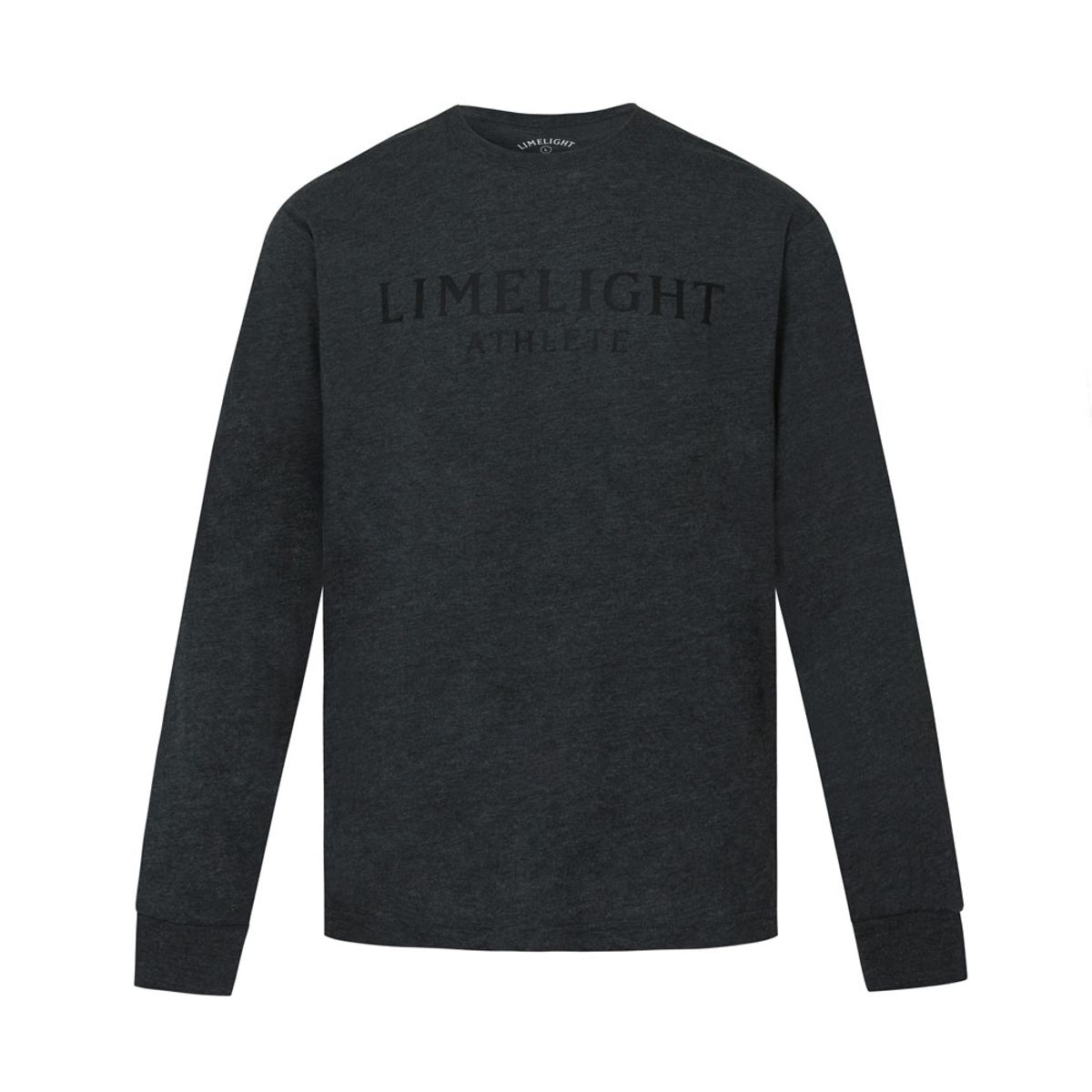 라임라잇 어패럴(LIMELIGHT APPAREL) 애슬릿 로고 롱 슬리브 티셔츠 (챠콜/블랙)