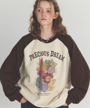 프레셔스 레글런 스웨트셔츠 베이지브라운