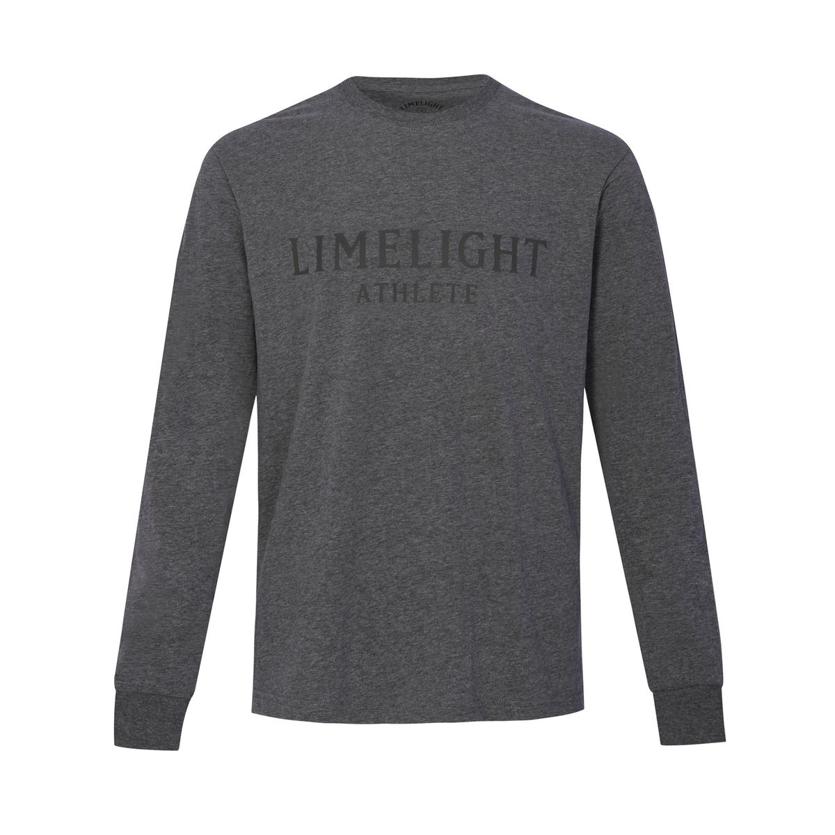 라임라잇 어패럴(LIMELIGHT APPAREL) 애슬릿 로고 롱 슬리브 티셔츠 (그레이/다크그레이)