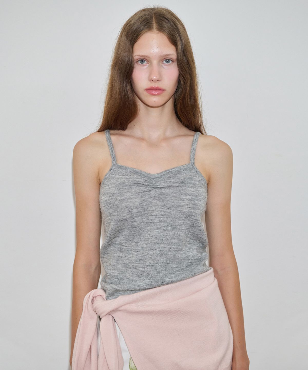 시눈(SINOON) Shirring Knit Sleeveless (Melange Grey)