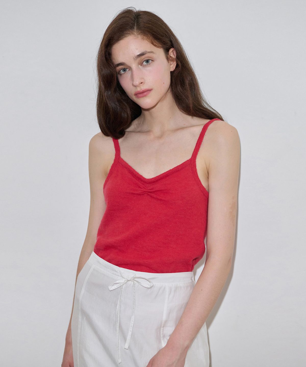 시눈(SINOON) Shirring Knit Sleeveless (Red)