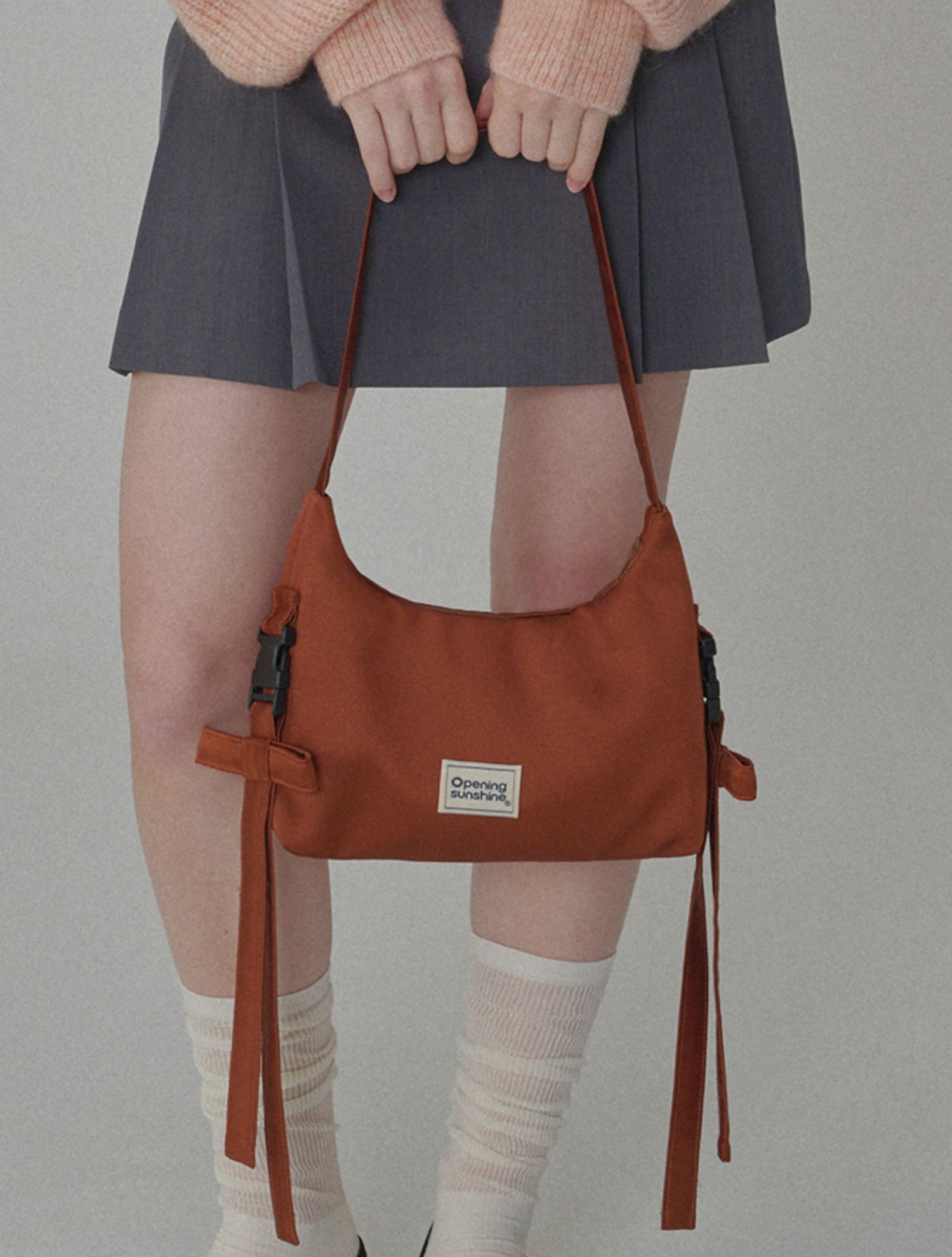 ショルダーバッグ・ポシェット OPENING SUNSHINE Side detail ribbon hobo bag pink MUSINSA | OPENING SUNSHINE Side Detail Ribbon Hobo Bag Red