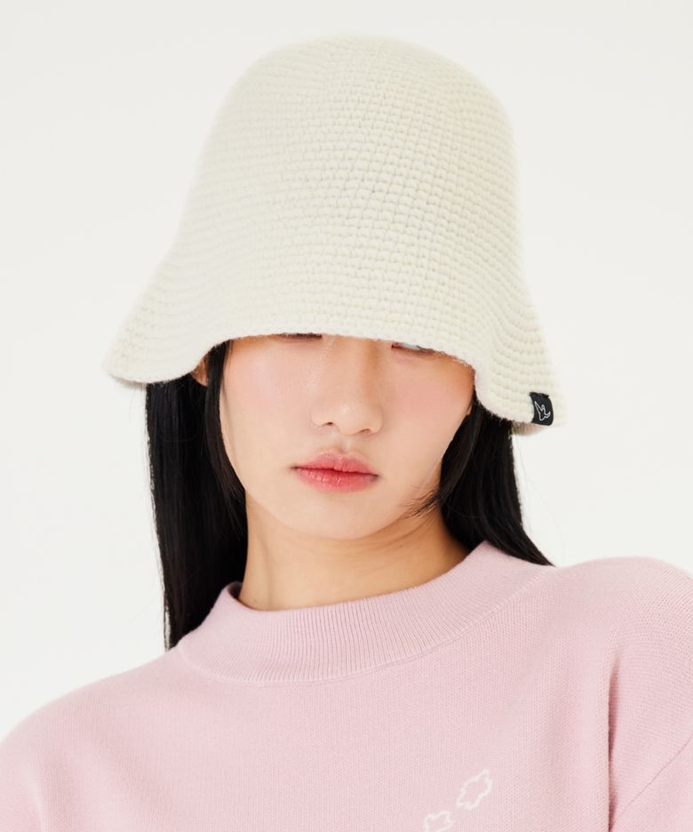 MG JACQUARD KINT BUCKET HAT - IVORY