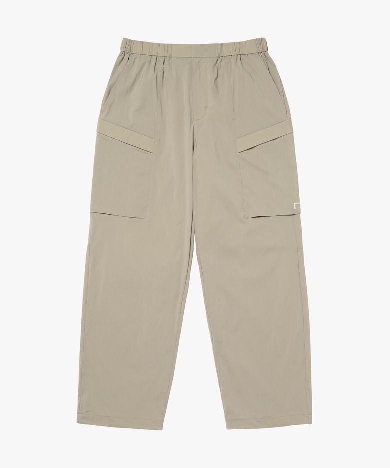 BRUSH LINED STRETCH CARGO PANTS-BEIGE