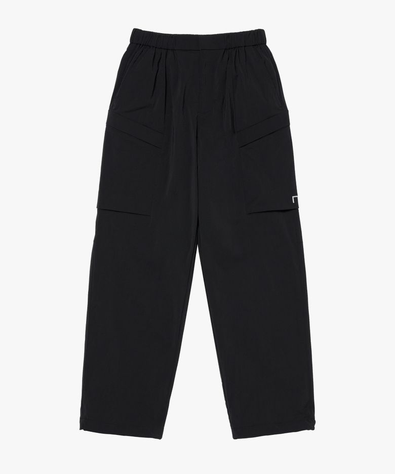 BRUSH LINED STRETCH CARGO PANTS-BLACK